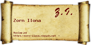 Zorn Ilona névjegykártya